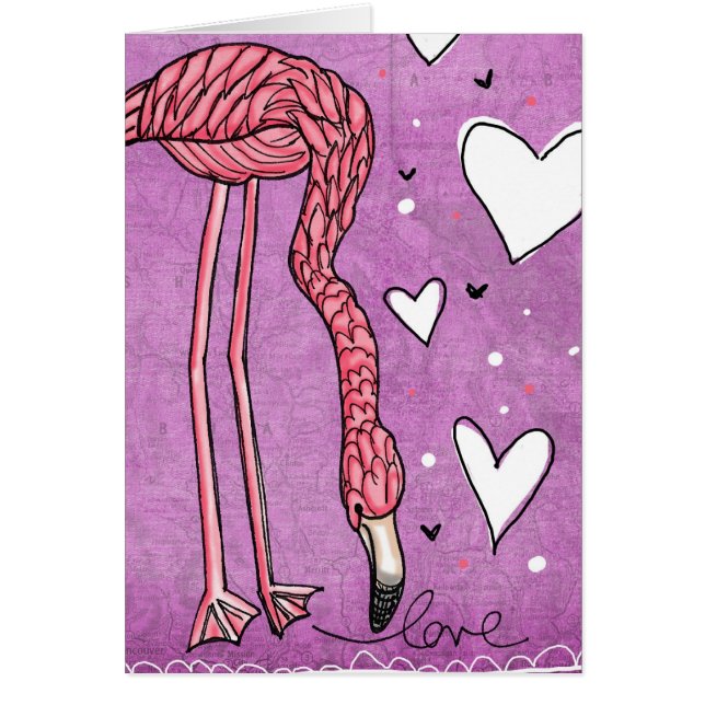 Cartão amor do flamingo (Frente)