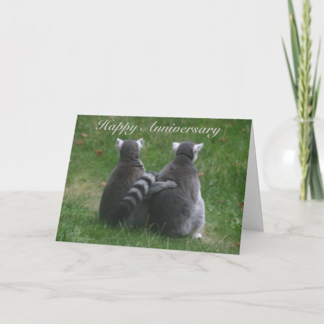 Cartão Amor do Lemur! . Aniversário feliz (Frente)