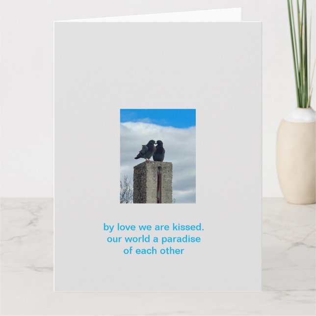 Cartão amor do pombo (Frente)