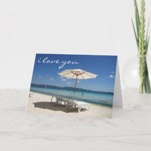 Cartão amor do salão de praia