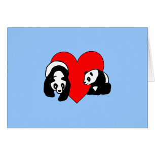 Cartão Amor do urso de panda