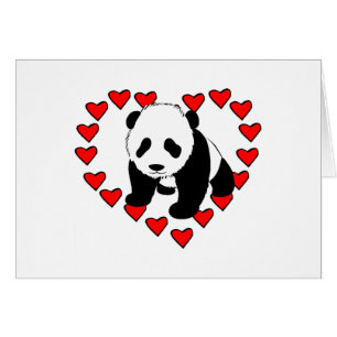 Cartão Amor do urso de panda
