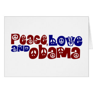 Cartão Amor e Obama da paz