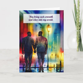 Cartão Amor e Romance Homens Gay Afro-Americanos Arco-Íri