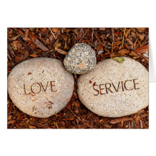 Cartão Amor e Serviço - Pedras Religiosas Espirituais