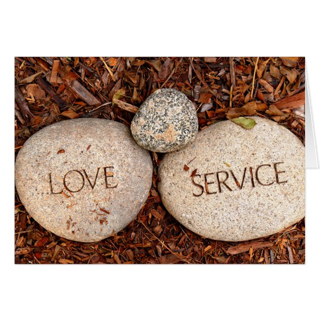 Cartão Amor e Serviço - Pedras Religiosas Espirituais (Frente Horizontal)