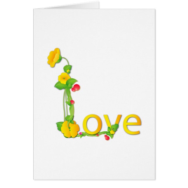 Cartão Amor em Flores Amarelas (Frente)