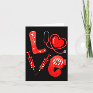 Cartão Amor Enfermeira Estetoscópio Seringa Feliz Dia dos