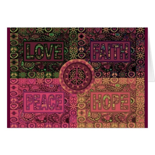 Cartão Amor - fé - paz - esperança (Frente Horizontal)