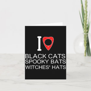 Cartão Amor Gato Preto Morcegos Assustadores Chapéus de B