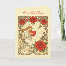 Cartão Amor, Gentilmente Segurado Arte Antiga Romântica N