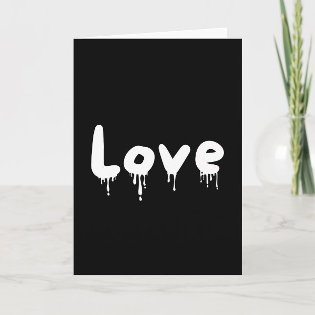 Cartão amor gotejado branco (Frente)