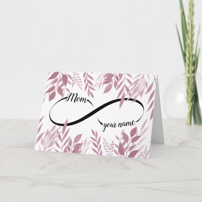 Cartão Amor infinito, mãe presente (Frente)