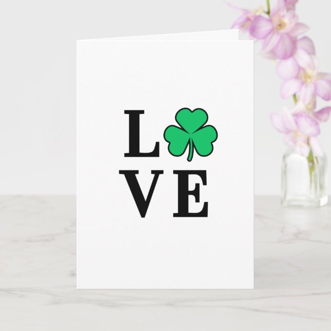 Cartão AMOR Irlanda Trevo de Shamrock Minimal Versátil (Orquídea)
