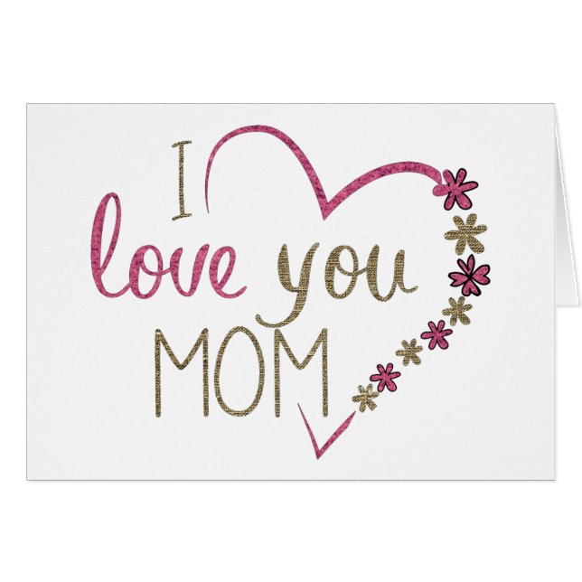 Cartão Amor Mãe Dia de as mães Heart (Frente horizontal)