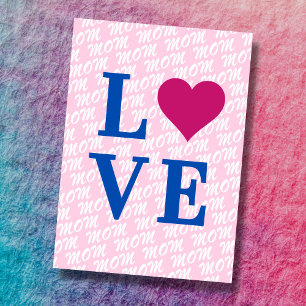 Cartão AMOR mãe moderna elegante nós te amamos mãe