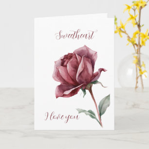 Cartão Amor Namorado Rosa Vermelha Branca