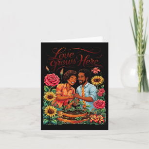 Cartão Amor Negro Casal Afro-Americano Esboço Valentin