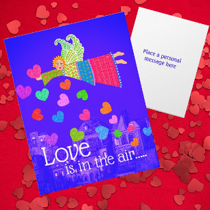 Cartão Amor no Ar Corações de Anjo Personalizados
