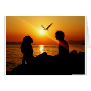 Cartão Amor no por do sol