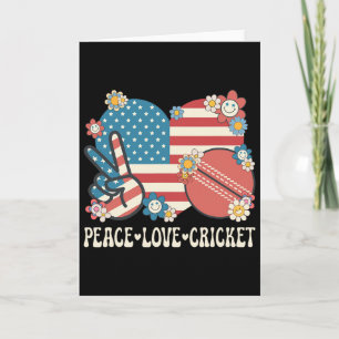 Cartão Amor Paz Críquete Bandeira Americana Patriótico C