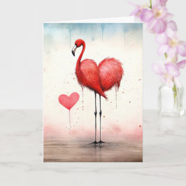 Cartão Amor pelo Namorados do Cheio Flamingo