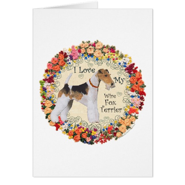 Cartão Amor pelo Wire Fox Terrier (Frente)