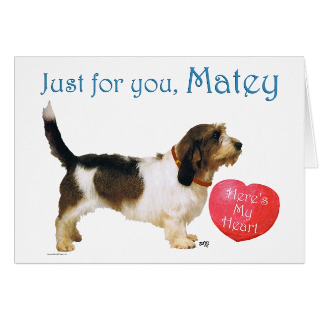 Cartão Amor Petit Basset Griffon Vendeen (Frente Horizontal)