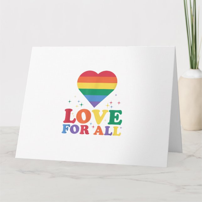 Cartão Amor por Todos os LGBTQ Rainbow Priorde Gay LGBT (Frente)