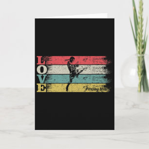 Cartão Amor Retro Vintage Mma Kickboxing Muay Thai Silhue