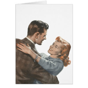 Cartão Amor Romântico Vintage Recém-casados Vamos Dançar?