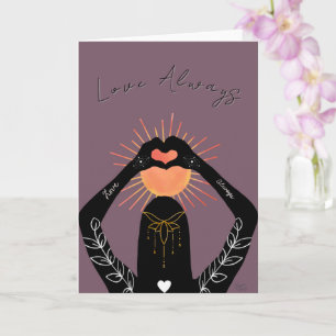 Cartão Amor Sempre Coração Mãos