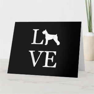 Cartão amor silhueta schnauzer gigante amante de cães don