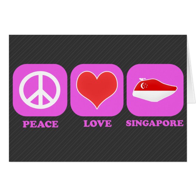 Cartão Amor Singapore da paz (Frente Horizontal)