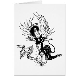 Cartão Amor Sunken - Tatuagem Pin-Up Punk Rock