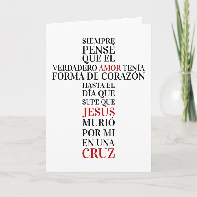 Cartão Amor verdadero (Frente)