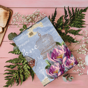 Cartão Amor vitoriano pensa sonhar gaiola de pássaros