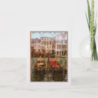 Cartão Amore Veneza!  Duas Gôndolas/foto com aparência vi