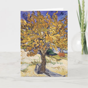 Cartão Amorfo Árvore Amora Amarela Arte de Van Gogh