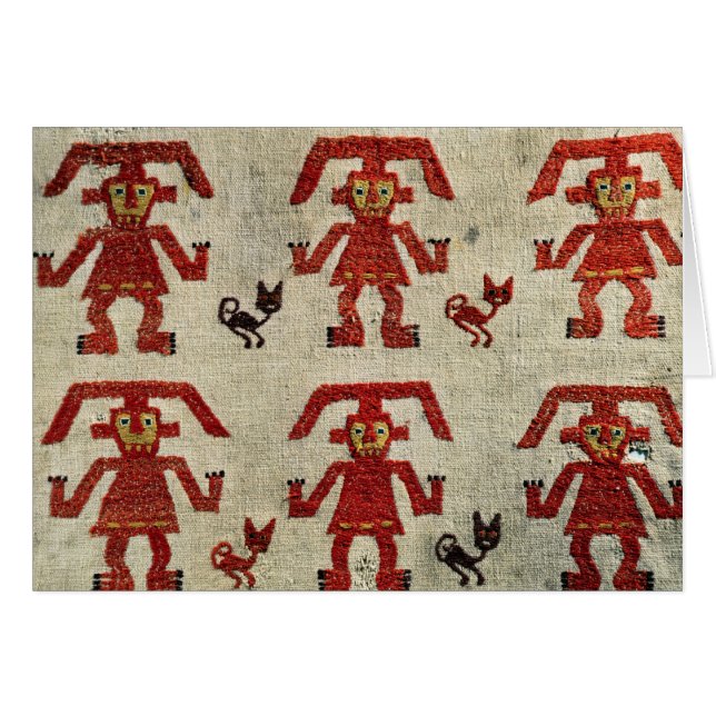 Cartão Amostra de tecido de Lambayeque com uma figura (Frente Horizontal)