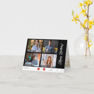 Cartão Ampliar Reunião Funny Online Aniversário do Grupo