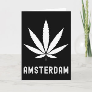 Cartão Amsterdã Maconheiro Folha de Maconha Viagem Férias