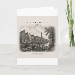Cartão Amsterdam | Vintage Travel City Design