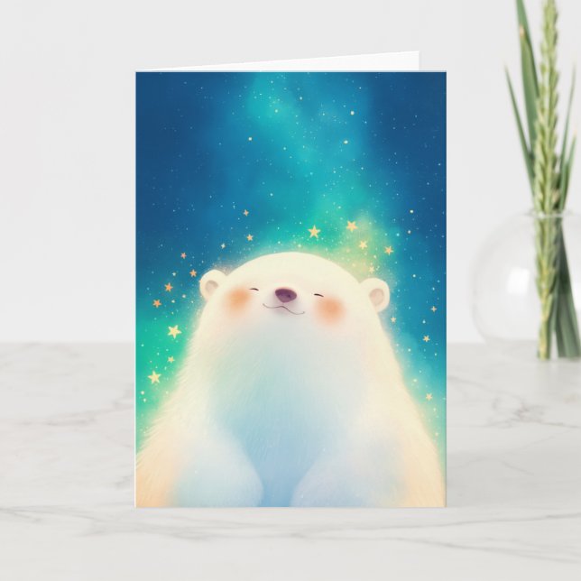 Cartão Amuleto Gelado de Urso Polar (Frente)