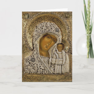 Cartão An icon showing the Virgin of Kazan