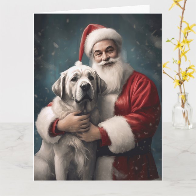 Cartão Anatólia Shepherd com o Natal do Papai Noel (Flor Amarela)