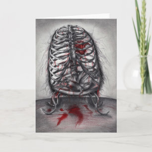 Cartão Anatomia da gaiola vazia, horror gótico, costelas