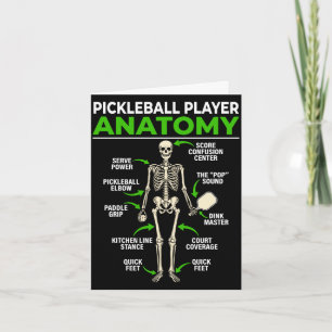 Cartão anatomia de jogador de pickleball engraçado dink p