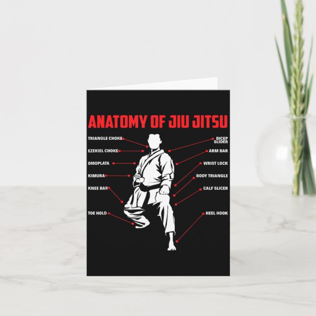 Cartão Anatomia do Triângulo de Jiu Jitsu Choke Barra de  (Frente)