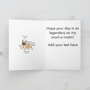 Cartão Anatomia Personalizada de um Bulldog Francês